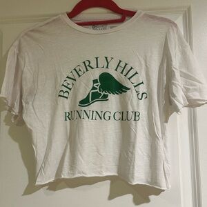 Original Retro Brand White Tee with Green Print